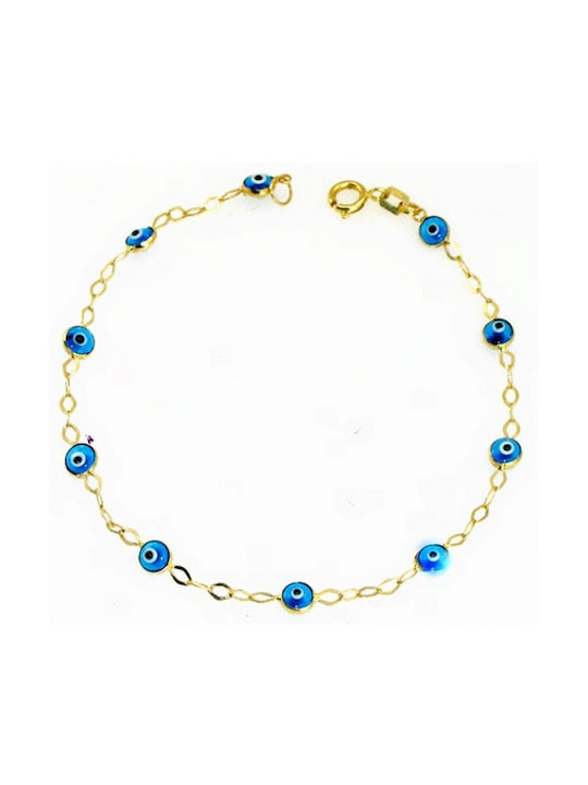 Kids Bracelet Chain from Gold 14K with Evil Eye