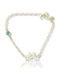 Mentzos Kids Gold Chain Bracelet 9K with Evil Eye for Boy