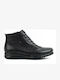 Leder Stiefeletten Damen Schwarz