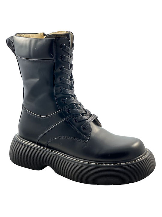 Yfantidis Women's Combat Boots Black