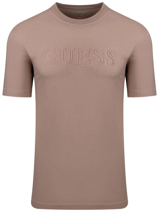 Guess Ανδρικό T-shirt Κοντομάνικο Μπεζ