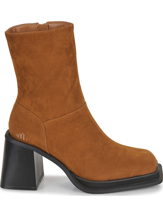 Leder Stiefeletten Damen Braun