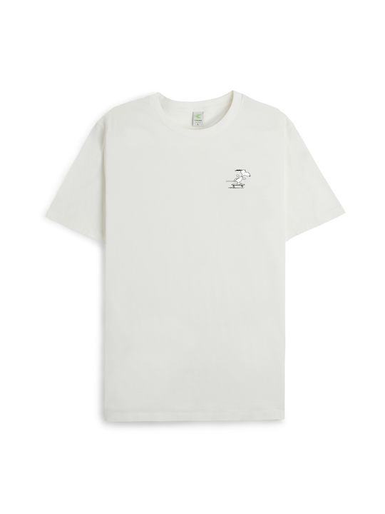 Cariuma T-shirt Bărbătesc cu Mânecă Scurtă Alb
