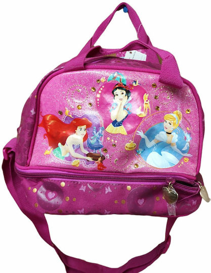 Disney Princesses Σχολικό Τσαντάκι Φαγητού Χειρός 3.5lt Φούξια Disney Princess 20x15x25cm