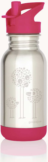 Gaspajoe Loopy Birds Παιδικό Παγούρι Σιλικόνης Non Spill Φούξια 400ml