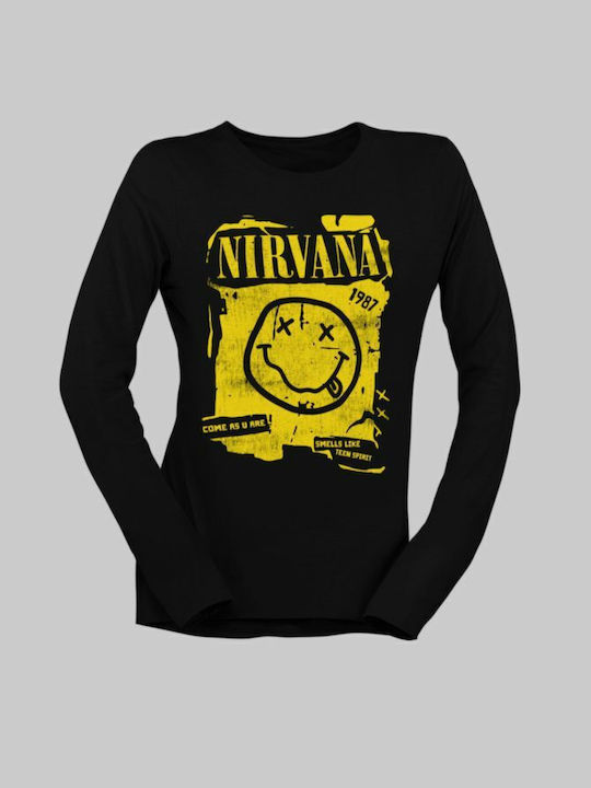 TKT Femeiesc Tricou Nirvana Negru Bumbac
