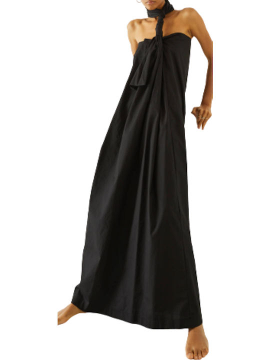 Summer Maxi Evening Strapless Black Dress