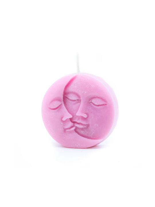 Κerino Διακοσμητικά κεριά σόγιας - Κερί Ήλιος και Φεγγάρι Ρόζ – Άρωμα Πούδρα Μωρού 200γρ