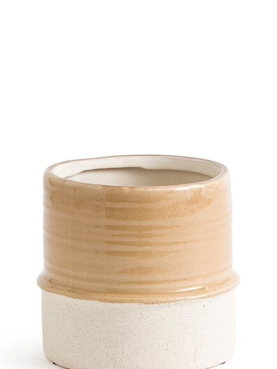 La Redoute Interieurs Ghiveci Ceramică Maro 15x15x14εκ.