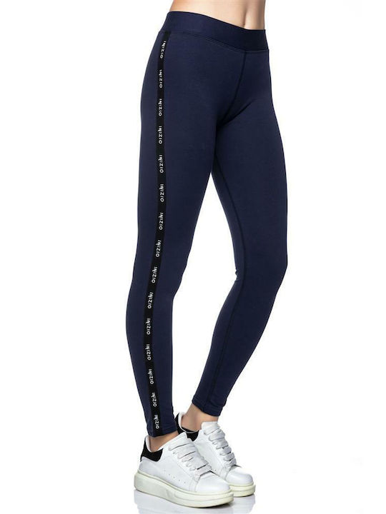 Inizio Women's Long Training Legging High Waisted Navy Blue