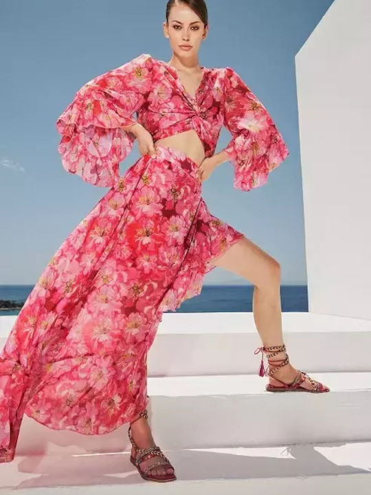 High-waisted Maxi Skirt Floral Multicolored
