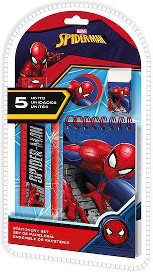 Next Spiderman Детски комплекти за писане с Молив, Точило, Гума, Бележник, Линиял и Кутия