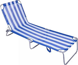 Poseidon Foldable Metallic Beach Sunbed Blue 188x55x24cm