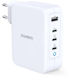 Choetech Charger Without Cable GaN with USB-A Port and 3 USB-C Ports 130W Whites (PD6001)