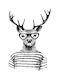 Walls Poster Deer Hipster 15x20cm