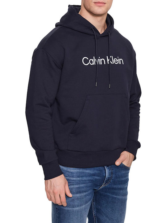 Calvin Klein Men's Sweatshirt with Hood and Pockets Blue