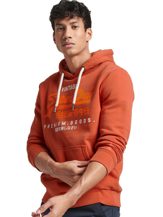 Superdry Men's Sweatshirt with Hood Orange
