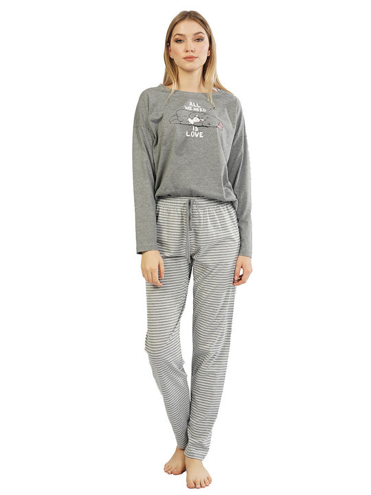 Vienetta Secret Summer Women's Pyjama Set Gray