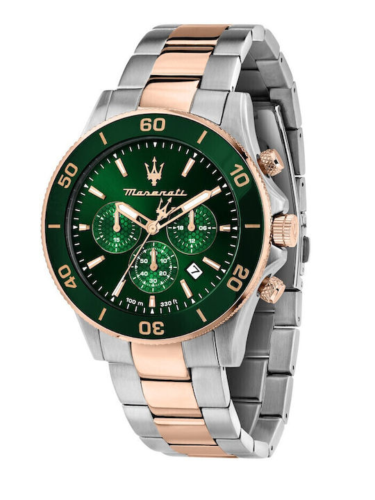 Maserati Ceas Barbatesc 43mm Cronograf Baterie Cu Brățară Din Metal Argintie