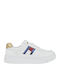 Cut Lace-up Kids Sneakers Gold