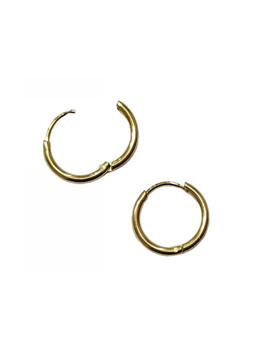 Kostibas Fashion Earrings Hoops made of Steel Gold Plated