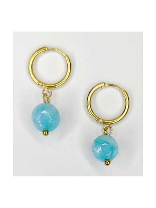 Kostibas Fashion Earrings Hoops made of Steel Gold Plated