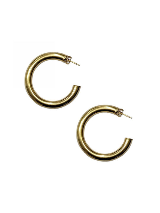 Kostibas Fashion Earrings Hoops made of Steel Gold Plated