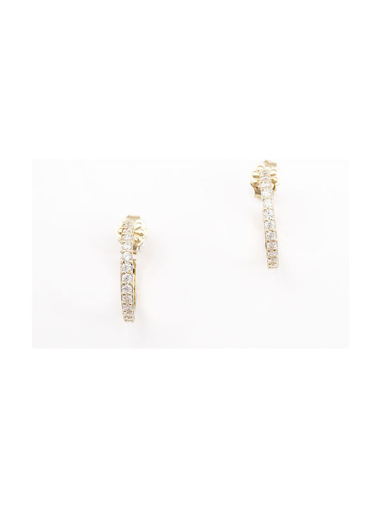 Kosmima Shop Earrings Hoops made of Gold 9K with Stones