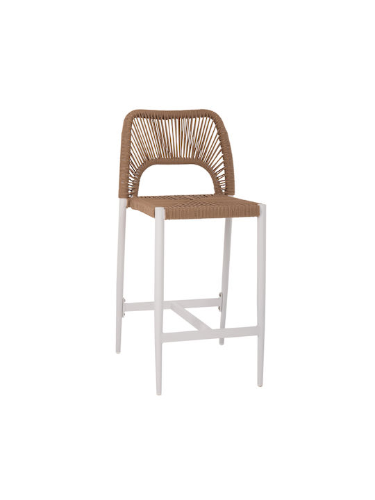 Hocker für Bar Für den Außenbereich aus Aluminium White, Beige 1Stück 46x58x95cm