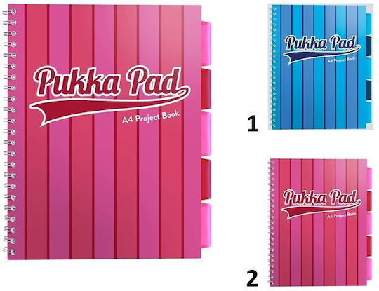 Pukka Spiral Heft Geregelt A4 100 Blätter 5 Themen Vogue 1Stück (Μiverse Farben)