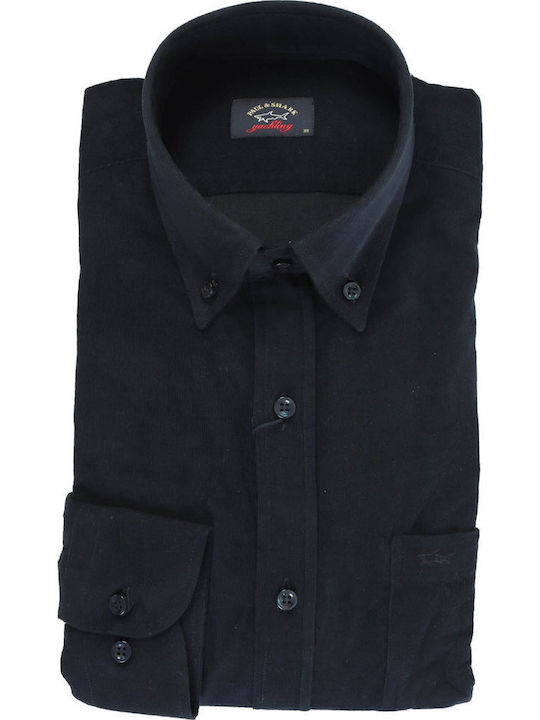 Long-sleeved Corduroy Shirt Navy Blue