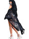 Mohicans Black Line Women's Maxi Kimono Beachwear Black