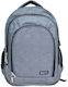 +Efo 4zip Schulranzen Rucksack für Junior High-High School mit Flaschenhalter Grau 30lt 31 x 22 x 44cm