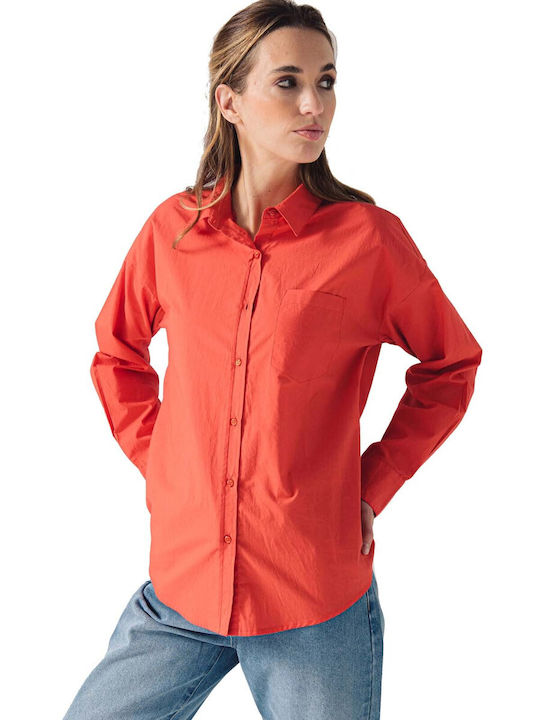 C'est Beau La Vie Women's Long Sleeve Shirt Orange