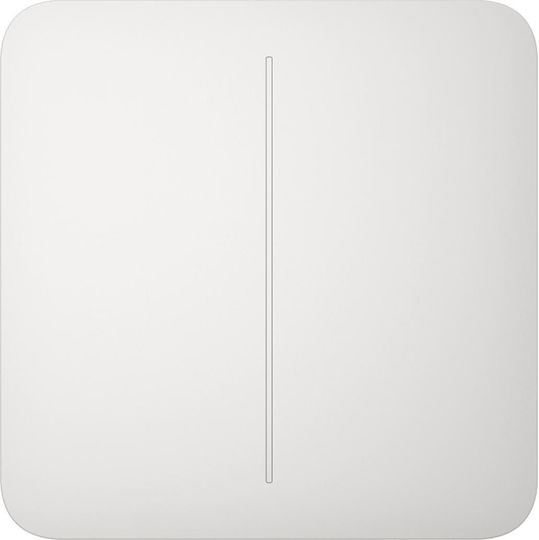 Ajax Systems Solo Button (2-gang) Χωνευτός Διακόπτης Τοίχου Διπλός με Πλαίσιο Λευκός