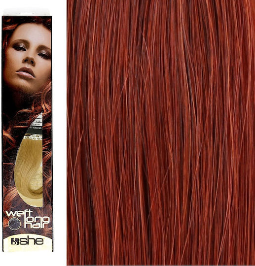She Hairpieces with Natural Hair in Copper Color 130 55cm Weft Long Hair No. 130
