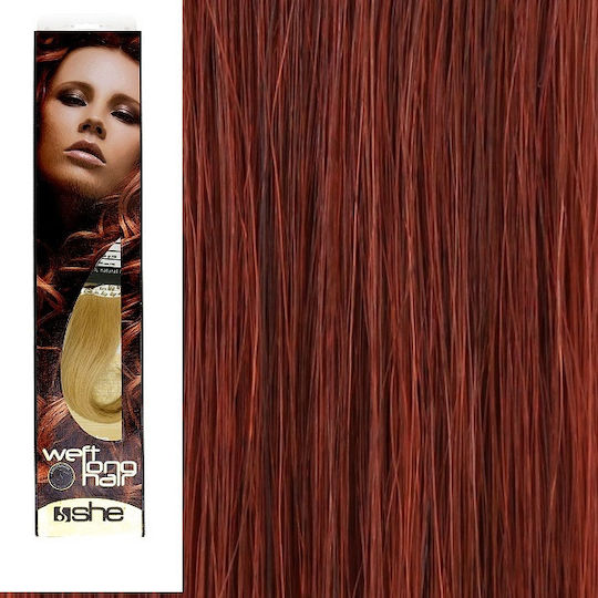 She Hairpieces with Natural Hair in Copper Color 35 55cm Weft Long Hair No. 35