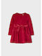 Children's Dress Long Sleeve Velvet Red