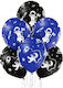 Set of 6 Balloons Latex Black 30cm