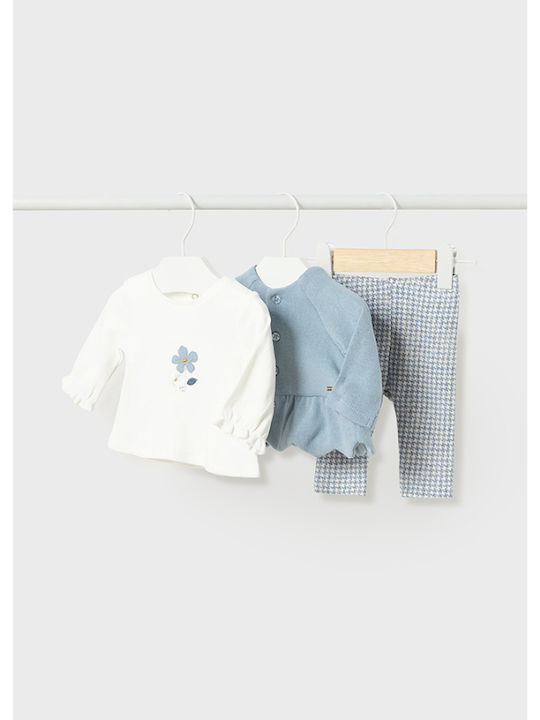 Mayoral Kids Set with Leggings & Jacket Winter 3pcs Light Blue