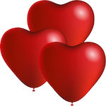 Set of 3 Balloons Foil Red Valentine's Day Hearts 24cm