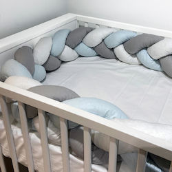 abo Crib Bumpers Braided Inside Light Blue 20x210cm
