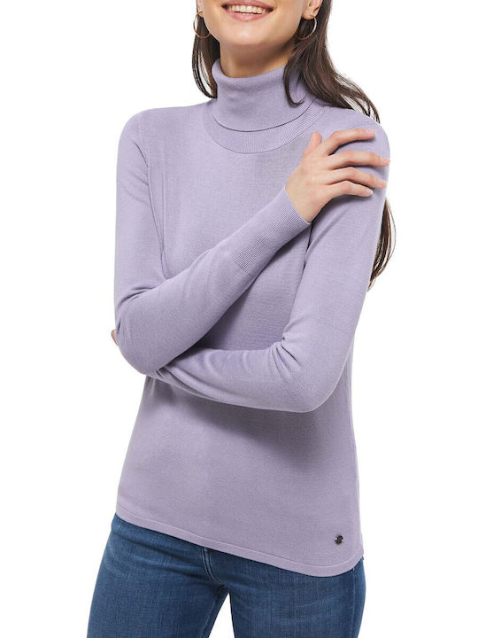 Mustang Women's Long Sleeve Sweater Turtleneck Lilacc