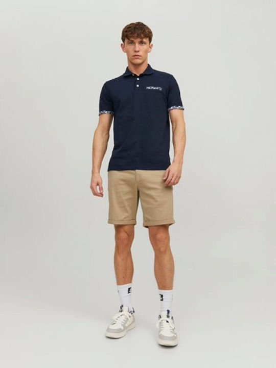 Projekt Produkt Men's Short Sleeve Blouse Polo Navy Blue