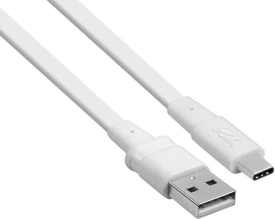 Rivacase Wt21 Flat USB 2.0 Cable USB-C male - USB-A Λευκό 2.1m PS6002WT21