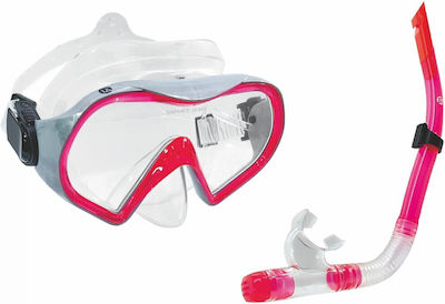 LA Diving Mask with Breathing Tube in Pink color