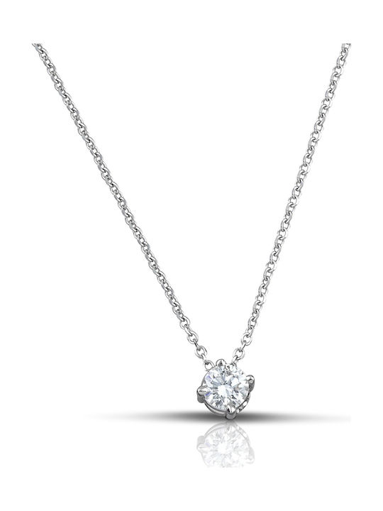 Hillas Women's White Gold Cross 18K with Chain