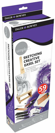 Daler Rowney SIMPLY SKETCHING CREATIVE EASEL Σετ Ζωγραφικής 59τμχ