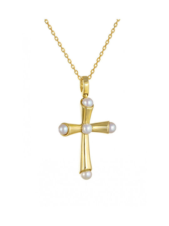 Gold Kreuz 14K mit Kette