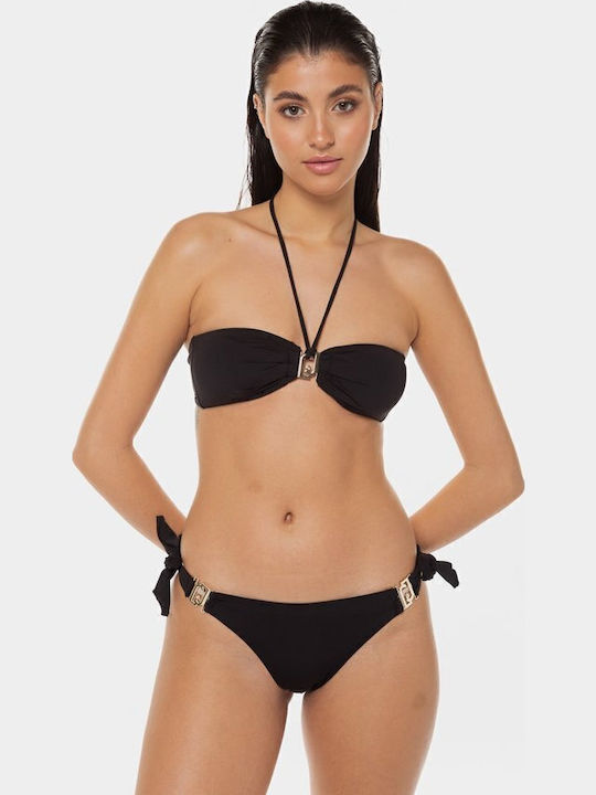 Fără bretele Top bikini Negru